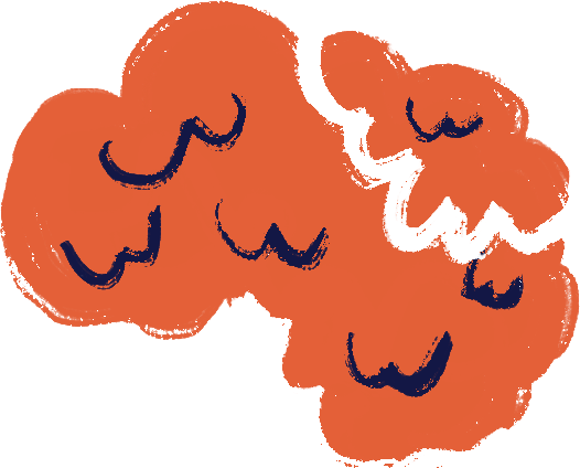 red cartoon drawn brain