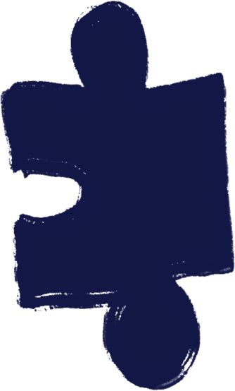 blue drawn puzzle piece